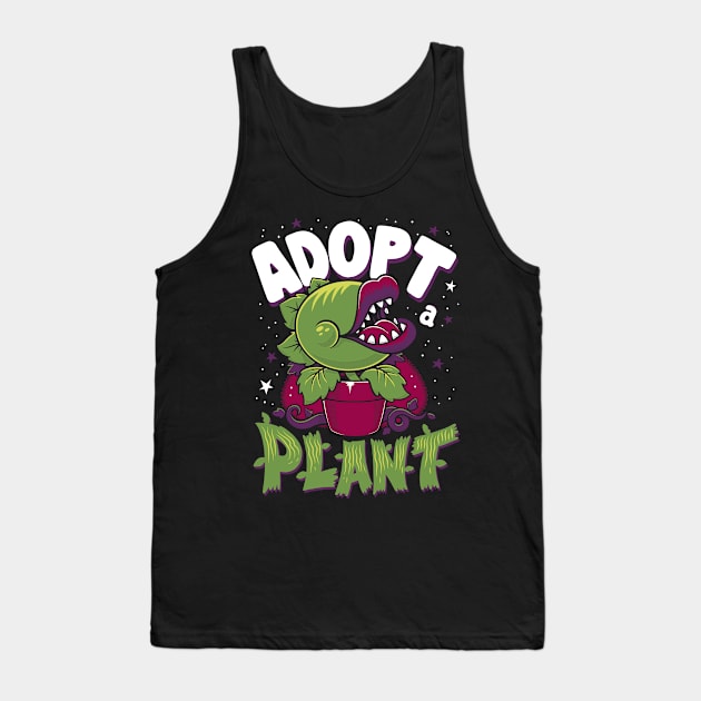 Adopt a Plant -  Kawaii Cartoon Venus Flytrap  - Creepy Cute Musical Horror Tank Top by Nemons